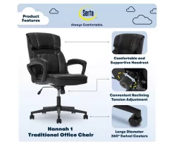 Hannah Black Bonded Leather Office Chair 25 Hannah Black Bonded Leather Office Chair -Chic Furniture Shop 810513552 A0 2