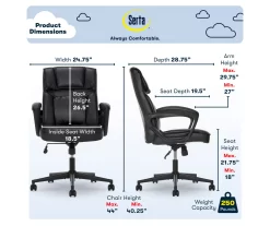 Hannah Black Bonded Leather Office Chair 31 Hannah Black Bonded Leather Office Chair -Chic Furniture Shop 810513552 A0 3