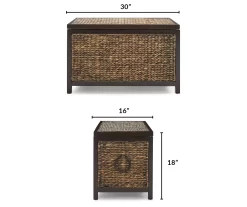 Rustic Black Wicker Storage Trunk 26 Rustic Black Wicker Storage Trunk -Chic Furniture Shop 810513555 3