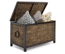 Rustic Black Wicker Storage Trunk 18 Rustic Black Wicker Storage Trunk -Chic Furniture Shop 810513555 5