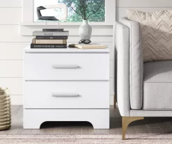 White Hudson 2-Drawer Wood Nightstand 21 White Hudson 2-Drawer Wood Nightstand -Chic Furniture Shop 810513558 3