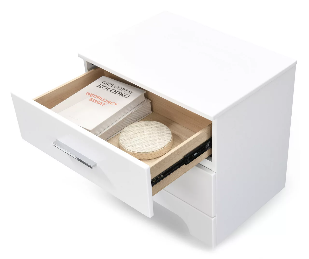 White Hudson 2-Drawer Wood Nightstand 5 White Hudson 2-Drawer Wood Nightstand - Image 5