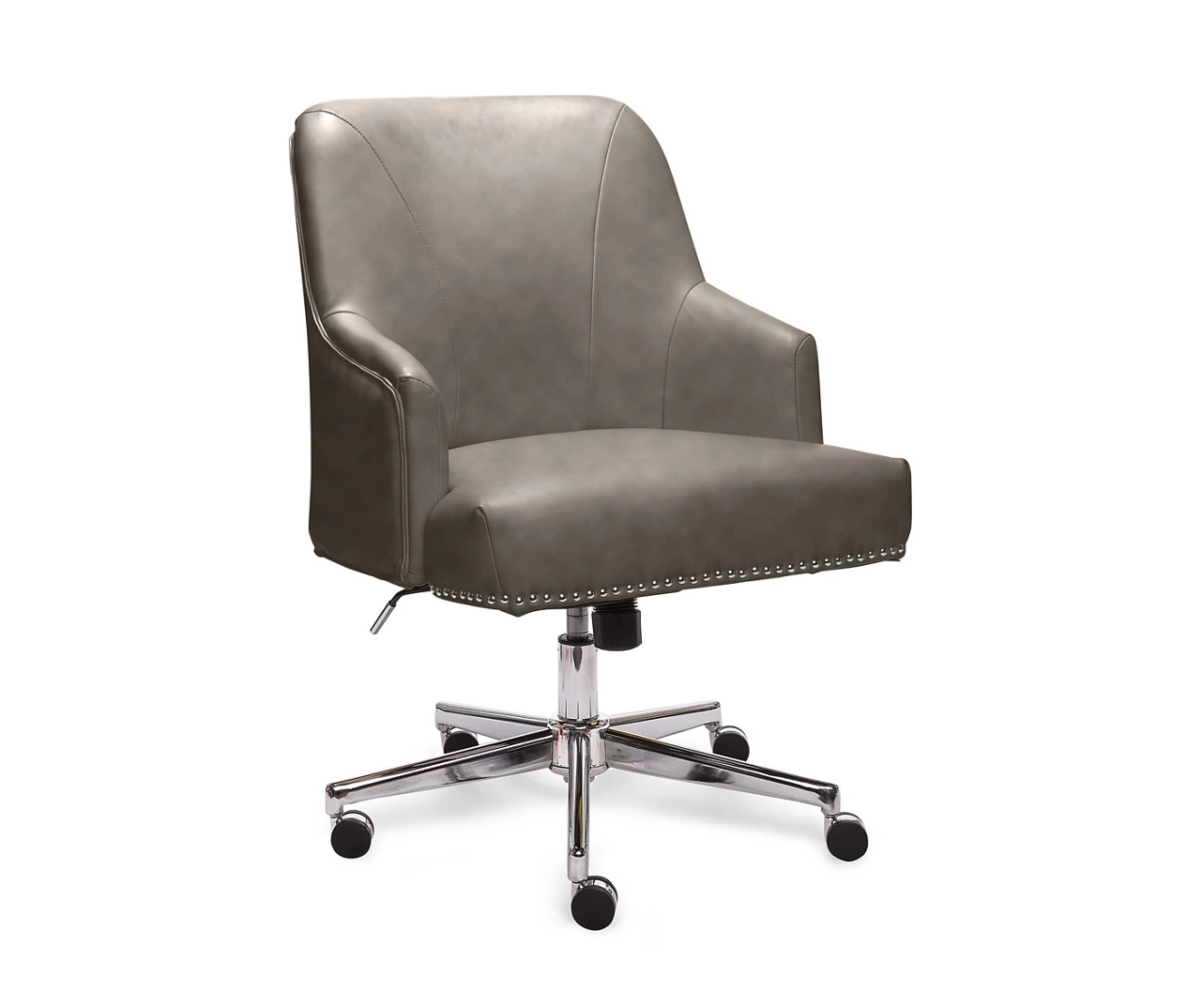 Leighton Gray Memory Foam Bonded Leather Office Chair 2 Leighton Gray Memory Foam Bonded Leather Office Chair - Image 2
