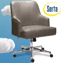 Leighton Gray Memory Foam Bonded Leather Office Chair 27 Leighton Gray Memory Foam Bonded Leather Office Chair -Chic Furniture Shop 810513560