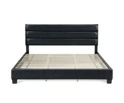 Black Channel Tufted King Upholstered Bed Frame -Chic Furniture Shop 810513588 10