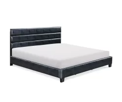 Black Channel Tufted King Upholstered Bed Frame -Chic Furniture Shop 810513588 2