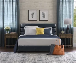 Black Channel Tufted King Upholstered Bed Frame -Chic Furniture Shop 810513588 4