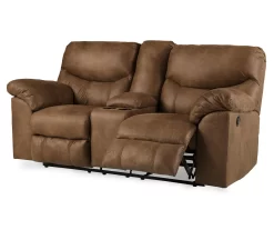 Boxberg Bark Faux Leather Reclining Console Loveseat -Chic Furniture Shop 810519667 1