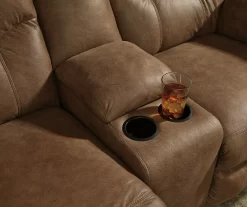 Boxberg Bark Faux Leather Reclining Console Loveseat -Chic Furniture Shop 810519667 3