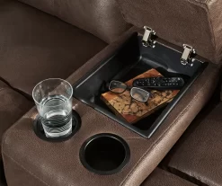 Jesolo Coffee Brown Reclining Console Loveseat -Chic Furniture Shop 810519673 3