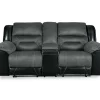 Earhart Faux Leather Reclining Console Loveseat