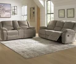 Draycoll Pewter Power Reclining Console Loveseat -Chic Furniture Shop 810519718 810519715 1