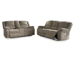 Draycoll Pewter Power Reclining Console Loveseat -Chic Furniture Shop 810519718 810519715