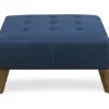 Jasper Navy Peacock Square Ottoman