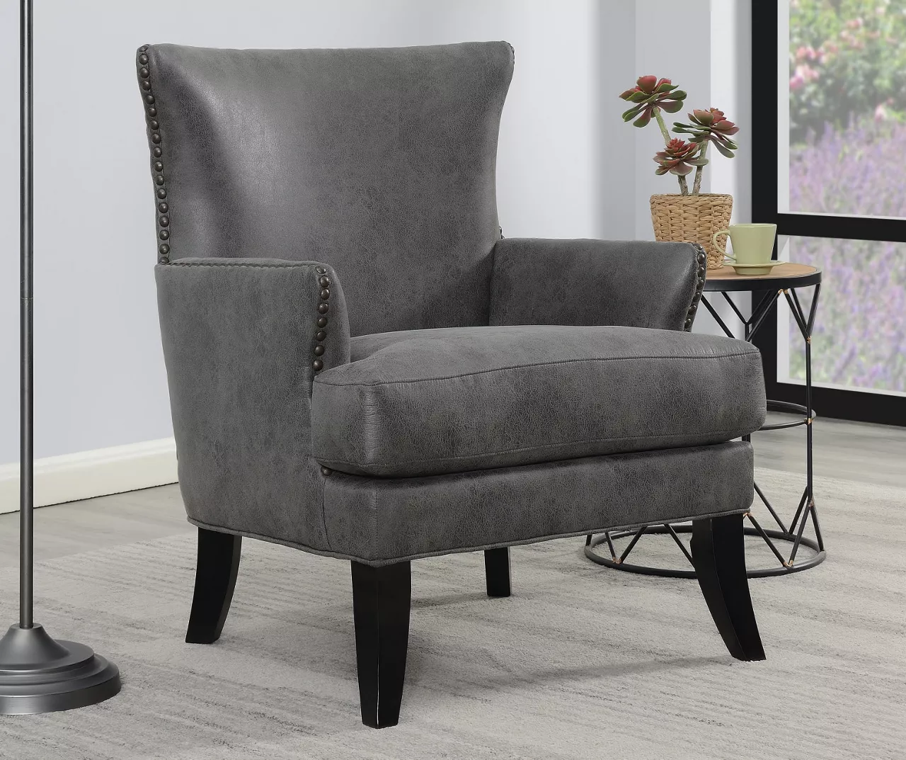 Bossa Dark Gray Accent Chair 4 Bossa Dark Gray Accent Chair - Image 4