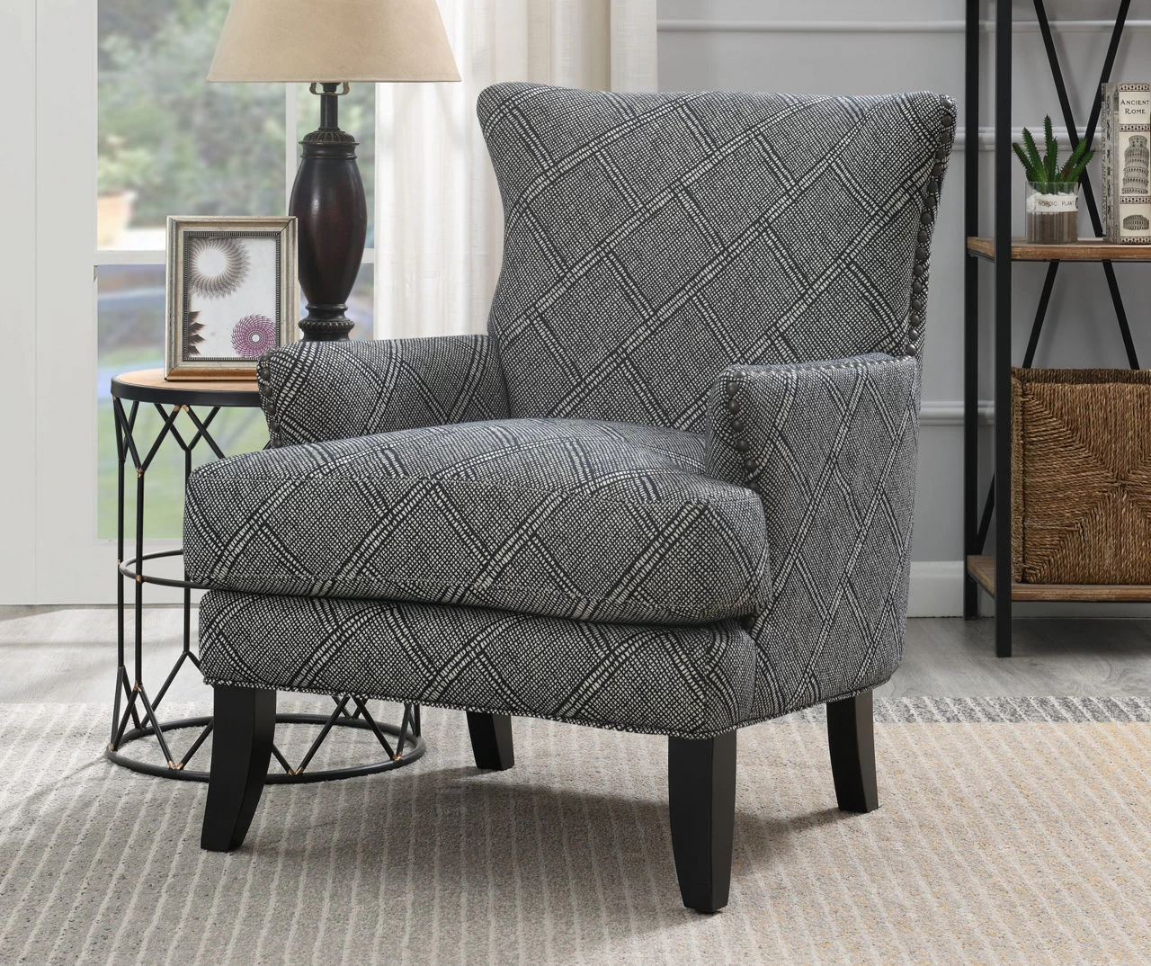 Bossa Gray Print Accent Chair 7 Bossa Gray Print Accent Chair - Image 7