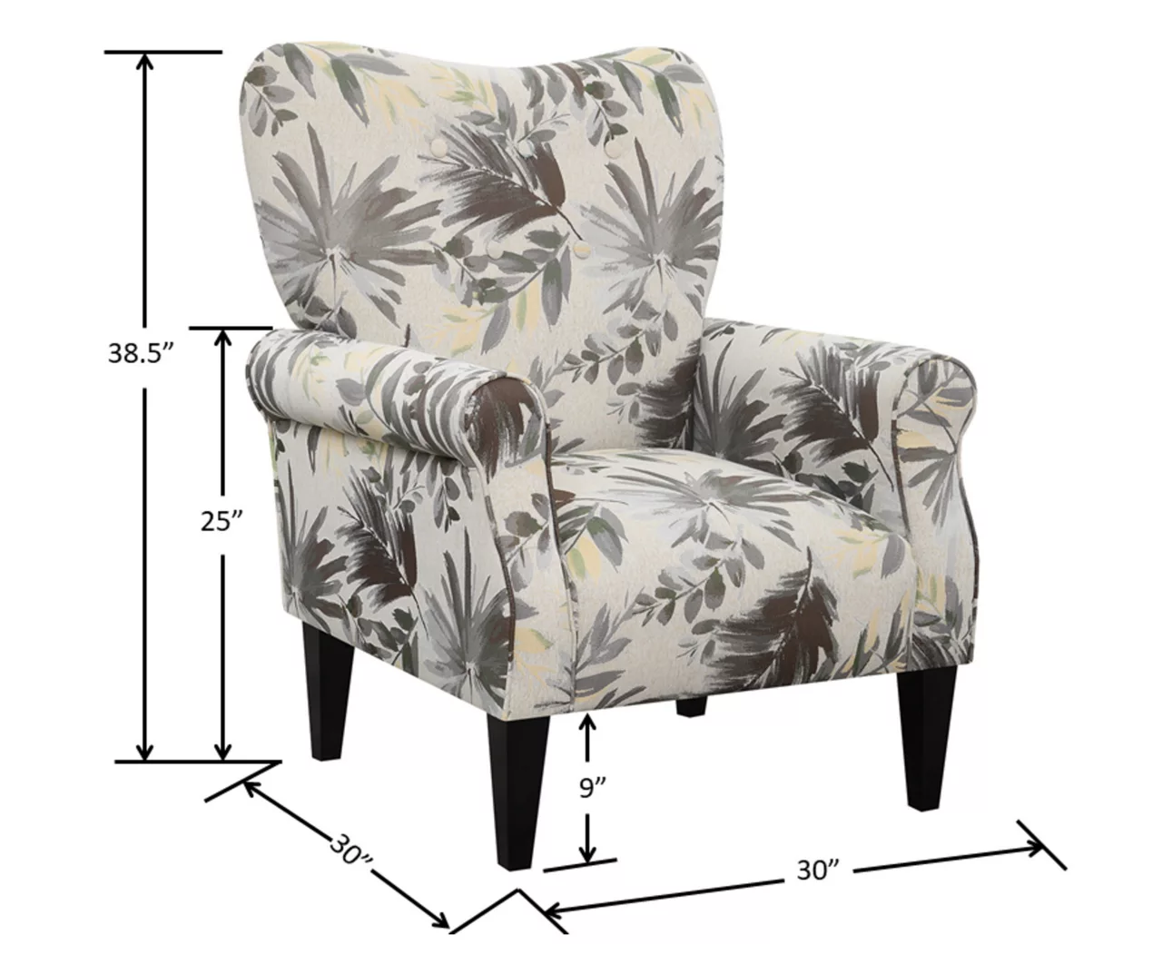Willow River Lincoln Floral Accent Chair 9 Willow River Lincoln Floral Accent Chair - Image 9