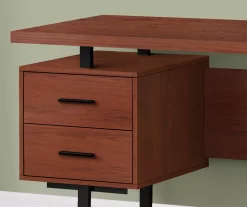 60" Cherry Woodgrain & Black Floating Desk -Chic Furniture Shop 810527325 3