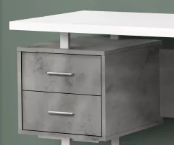 60" Concrete Gray & White Floating Desk 7 60" Concrete Gray & White Floating Desk -Chic Furniture Shop 810527330 3