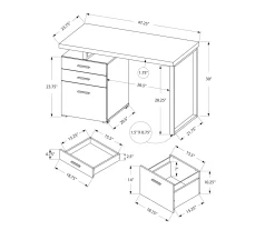 Monarch 48" Floating Computer Desk -Chic Furniture Shop 810527334 5