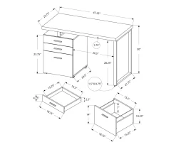 Monarch 48" Floating Computer Desk -Chic Furniture Shop 810527341 5