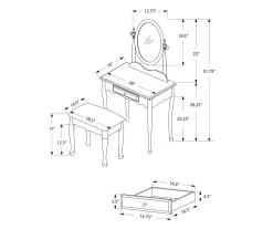 Antique White 2-Piece Mirror Vanity Set 11 Antique White 2-Piece Mirror Vanity Set -Chic Furniture Shop 810527351 6