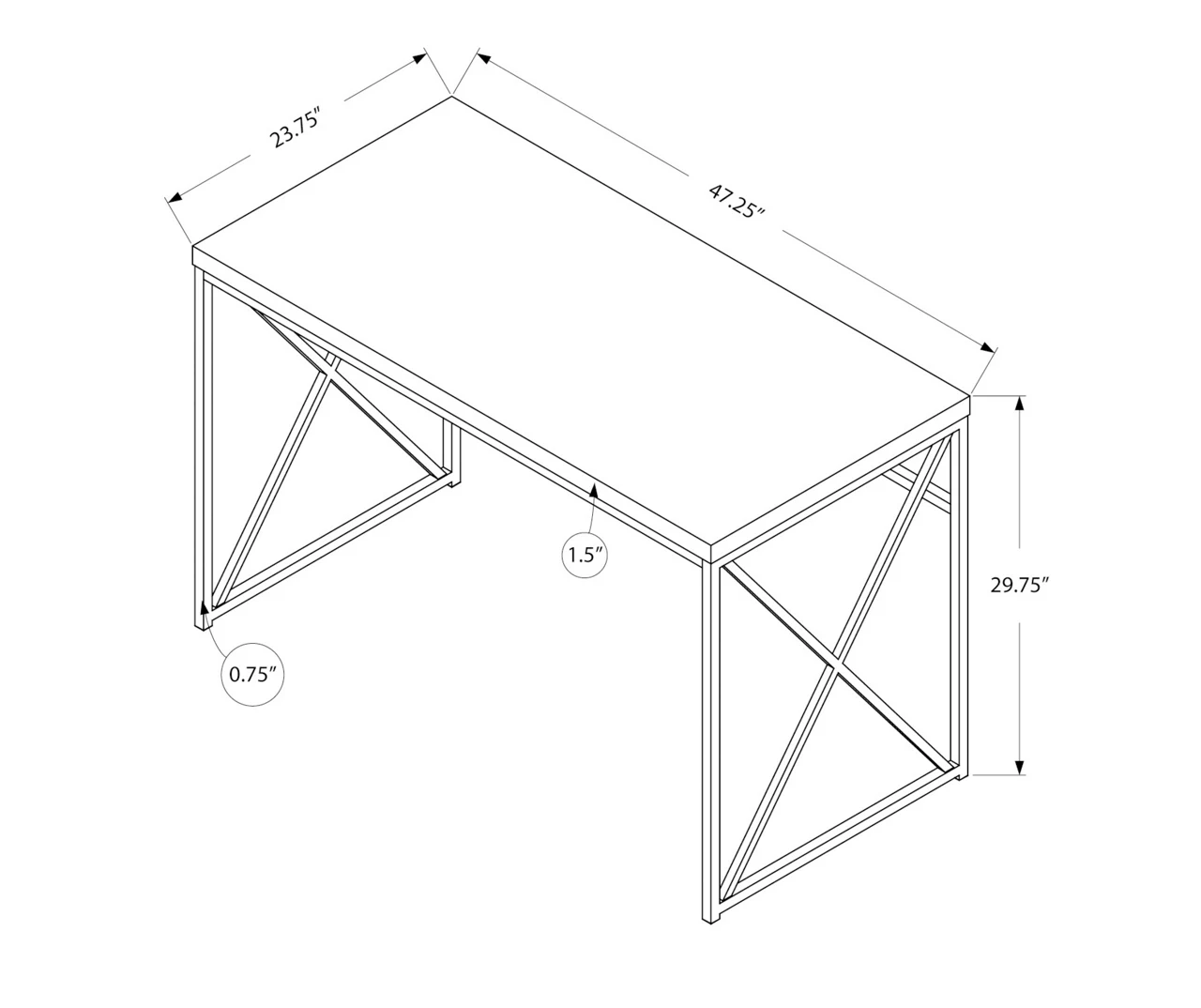 Monarch Metal Computer Desk 7 Monarch Metal Computer Desk - Image 7