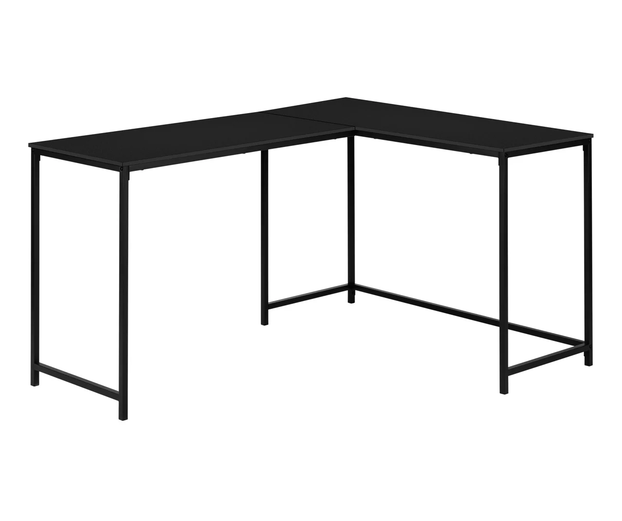 Black Metal L-Shaped Corner Desk 1 Black Metal L-Shaped Corner Desk