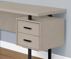 Taupe & Black 3-Drawer L-Shaped Corner Desk -Chic Furniture Shop 810527372 3