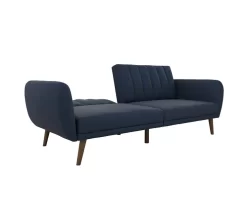 Brittany Navy Blue Linen Convertible Sleeper Futon -Chic Furniture Shop 810535269 6