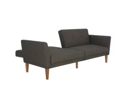 Regal Gray Linen Convertible Sleeper Futon -Chic Furniture Shop 810535613 5