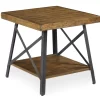 Pomona Pine Brown & Steel Gray 24" Wood Open-Shelf End Table