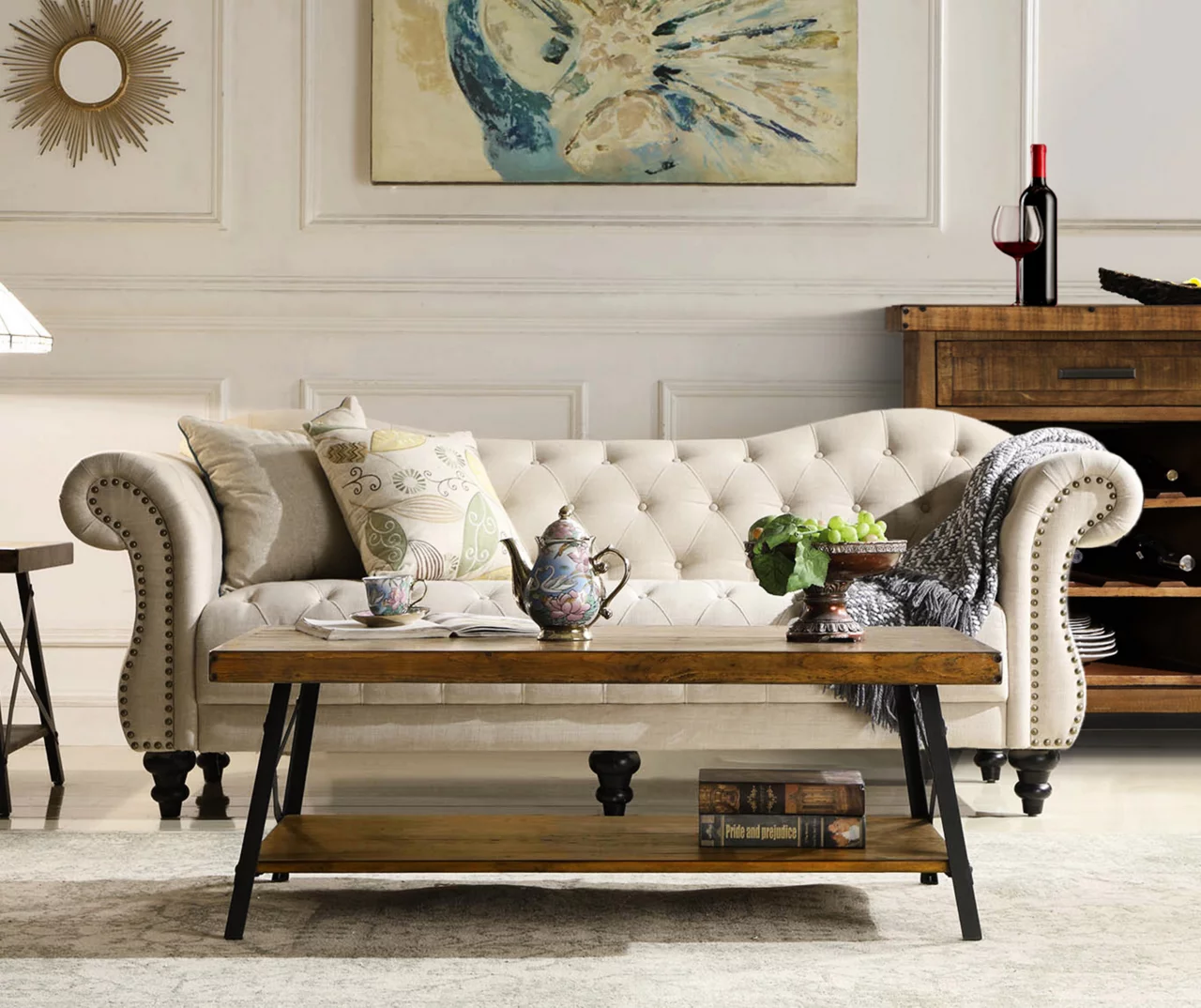 Pomona Pine Brown & Steel Gray 24" Wood Open-Shelf End Table 6 Pomona Pine Brown & Steel Gray 24" Wood Open-Shelf End Table - Image 6