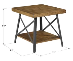 Pomona Pine Brown & Steel Gray 24" Wood Open-Shelf End Table 23 Pomona Pine Brown & Steel Gray 24" Wood Open-Shelf End Table -Chic Furniture Shop 810535748 2