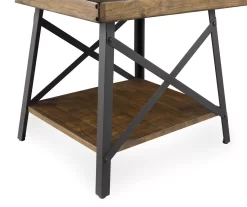 Pomona Pine Brown & Steel Gray 24" Wood Open-Shelf End Table 21 Pomona Pine Brown & Steel Gray 24" Wood Open-Shelf End Table -Chic Furniture Shop 810535748 4