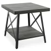 Pomona Gray & Steel Gray 24" Wood Open-Shelf End Table