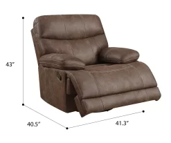 Brown Microfiber Swivel Gliding Recliner -Chic Furniture Shop 810535760 A7 1