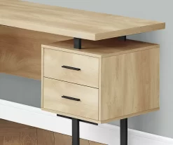 Natural Wood Look 3-Drawer L-Shaped Corner Comptuer Desk 11 Natural Wood Look 3-Drawer L-Shaped Corner Comptuer Desk -Chic Furniture Shop 810535780 4