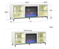 Newland White Electric Fireplace Console 11 Newland White Electric Fireplace Console -Chic Furniture Shop 810538184 6