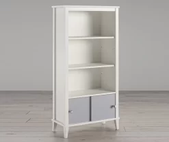 Monarch Hill Poppy Gray & White Bookcase -Chic Furniture Shop 810538207 1
