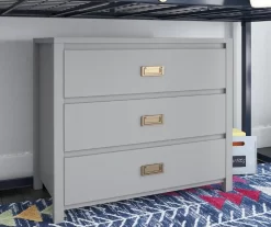 Monarch Hill Haven Dove Gray 3-Drawer Dresser -Chic Furniture Shop 810538227 3