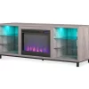 70" Intrepid Light Walnut Deluxe Electric Fireplace Console