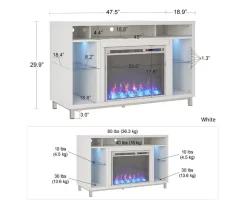 48" Intrepid White Electric Fireplace Console 11 48" Intrepid White Electric Fireplace Console -Chic Furniture Shop 810538247 6