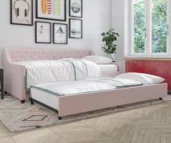 Her Majesty Light Pink Linen Daybed & Trundle