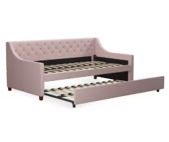Her Majesty Light Pink Linen Daybed & Trundle -Chic Furniture Shop 810538395 5