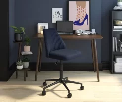 Brittany Blue Linen Office Chair -Chic Furniture Shop 810538399 2