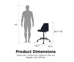 Brittany Blue Linen Office Chair -Chic Furniture Shop 810538399 6