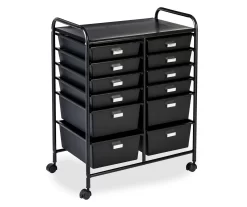 Black Metal 12-Drawer Rolling Storage Cart 8 Black Metal 12-Drawer Rolling Storage Cart -Chic Furniture Shop 810539917 3