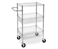 Chrome 3-Shelf Storage Cart -Chic Furniture Shop 810539919 3