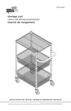 Chrome 3-Shelf Storage Cart -Chic Furniture Shop 810539919 6